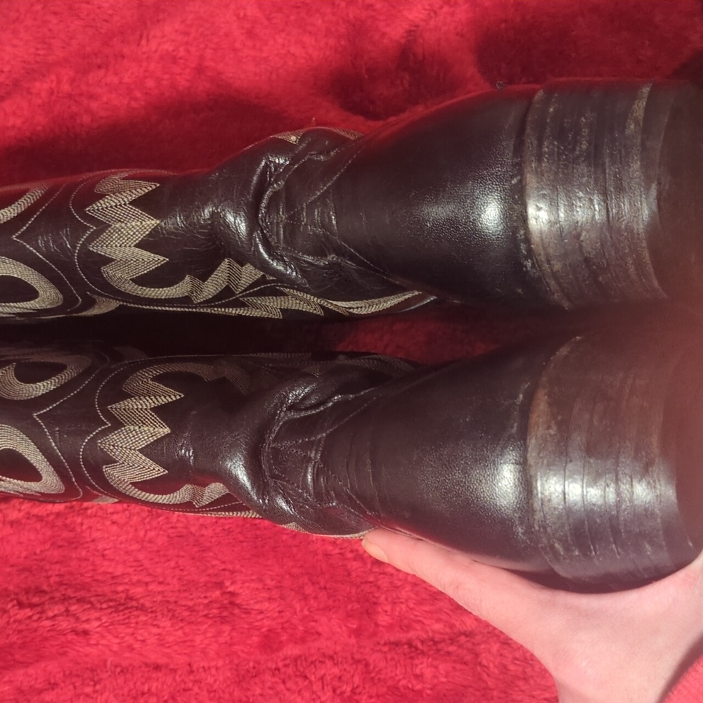 Rios of Mercedes Dark Leather Western Boots - Picture 4 of 9